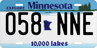 MN license plate 058NNE