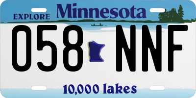 MN license plate 058NNF