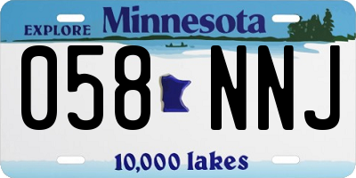 MN license plate 058NNJ