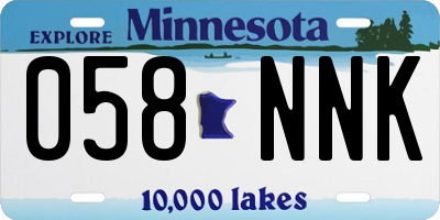 MN license plate 058NNK