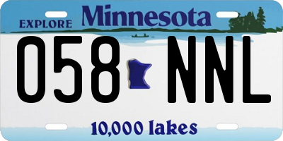 MN license plate 058NNL