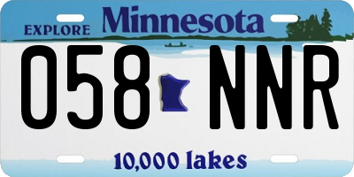 MN license plate 058NNR