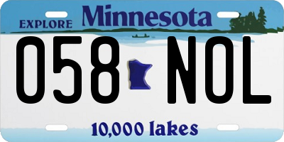 MN license plate 058NOL