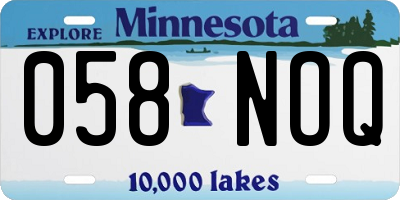 MN license plate 058NOQ