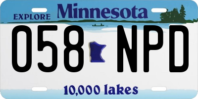 MN license plate 058NPD