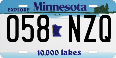 MN license plate 058NZQ