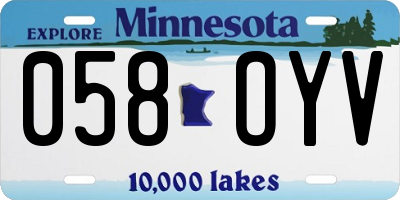 MN license plate 058OYV