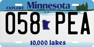 MN license plate 058PEA