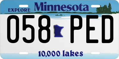 MN license plate 058PED