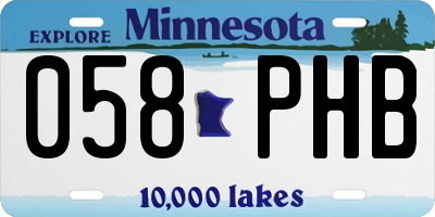 MN license plate 058PHB