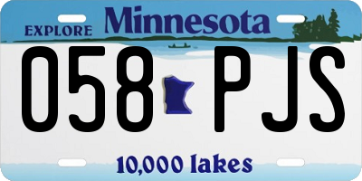 MN license plate 058PJS