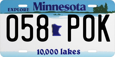 MN license plate 058POK