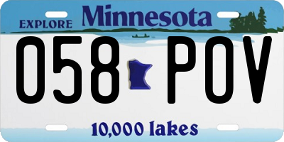 MN license plate 058POV