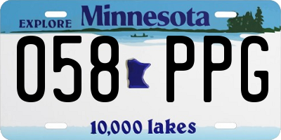 MN license plate 058PPG
