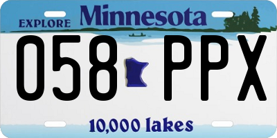 MN license plate 058PPX