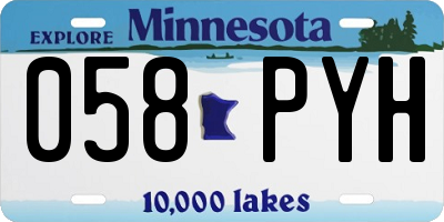 MN license plate 058PYH