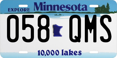MN license plate 058QMS