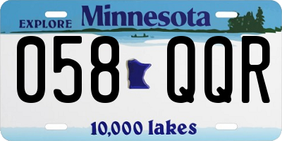 MN license plate 058QQR