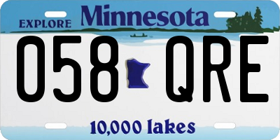 MN license plate 058QRE