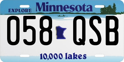 MN license plate 058QSB