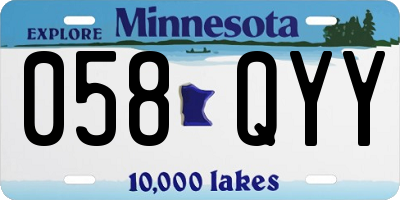MN license plate 058QYY