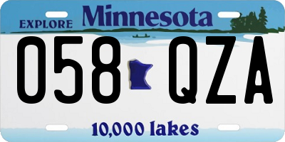MN license plate 058QZA