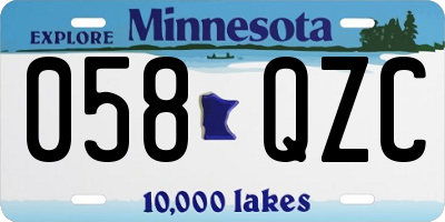 MN license plate 058QZC