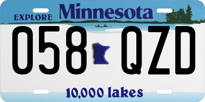 MN license plate 058QZD