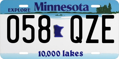 MN license plate 058QZE