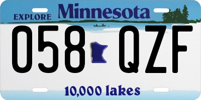 MN license plate 058QZF