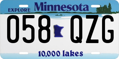 MN license plate 058QZG