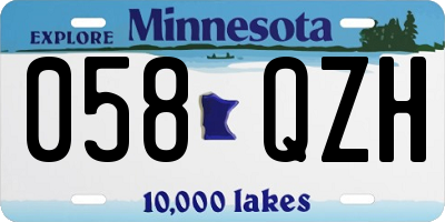 MN license plate 058QZH