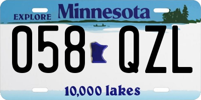MN license plate 058QZL
