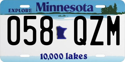 MN license plate 058QZM