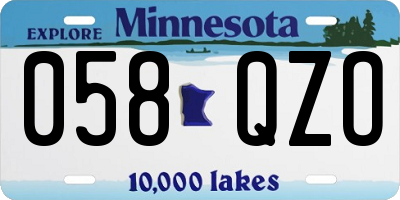 MN license plate 058QZO