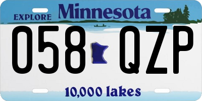 MN license plate 058QZP