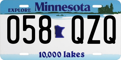 MN license plate 058QZQ