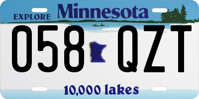 MN license plate 058QZT