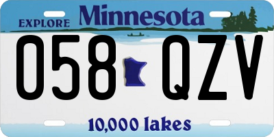 MN license plate 058QZV