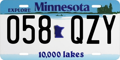 MN license plate 058QZY