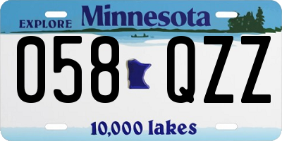MN license plate 058QZZ