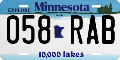MN license plate 058RAB