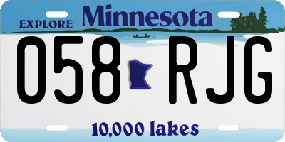 MN license plate 058RJG