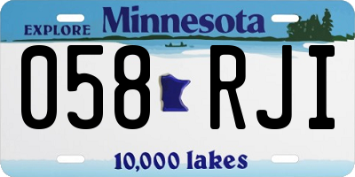 MN license plate 058RJI