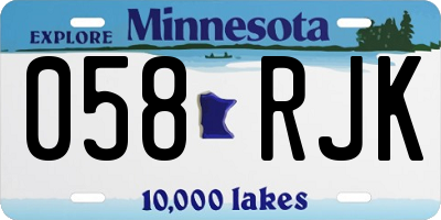 MN license plate 058RJK