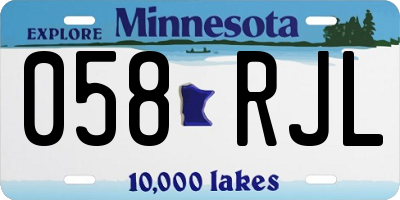 MN license plate 058RJL