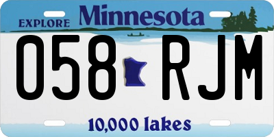 MN license plate 058RJM