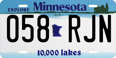 MN license plate 058RJN