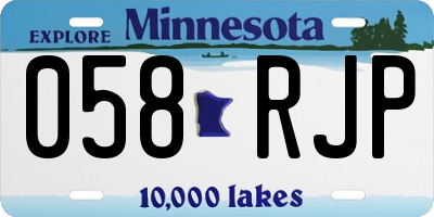 MN license plate 058RJP