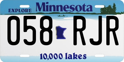 MN license plate 058RJR